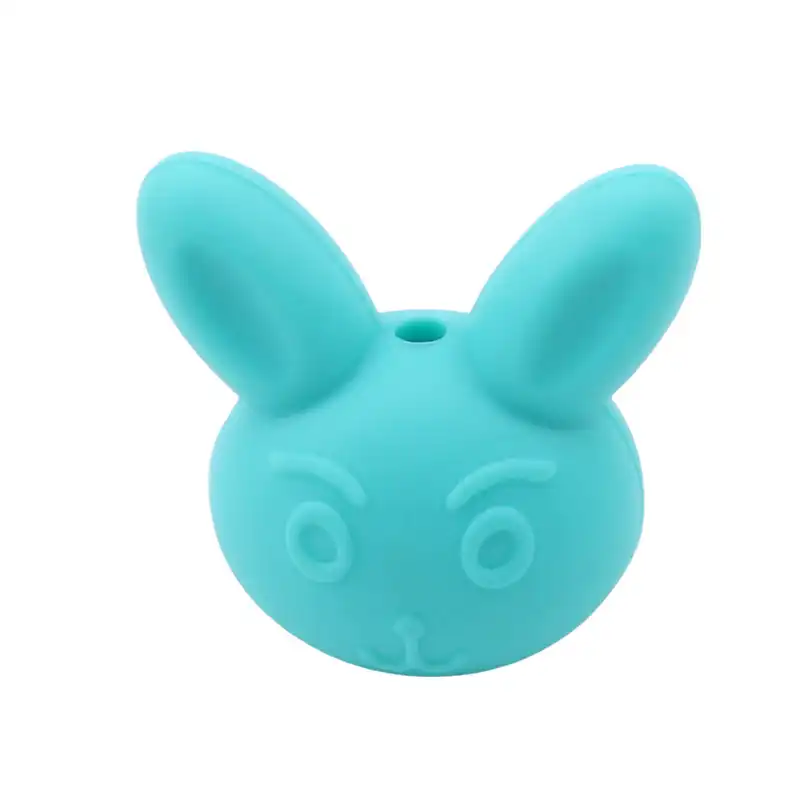 Rabbit Silicone Beads Teething Teether BPA Free Necklace Making Chew Baby Toy xl