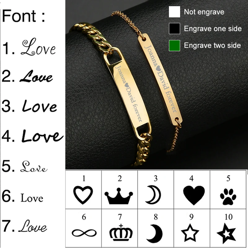 Nextvance индивидуальные гравировка табличка пара браслет из нержавеющей стали цепь Id тег Браслеты для влюбленных День святого Валентина