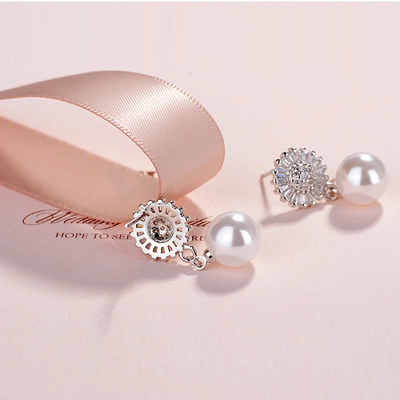 women pearl earrings with cubic zirconia (3)