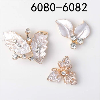 

20pcs/lot With rhinestone leaf alloy accessories shoes and bags headwear accessories diy supplies for jewelry accessoires bijoux