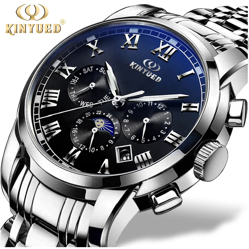 KINYUED القمر المرحلة توربيون الميكانيكية ووتش رجل الأعلى العلامة التجارية الفاخرة التلقائي الذاتي الرياح الساعات الصلب الكامل relojes هومبر 2019 KINYUED القمر المرحلة توربيون الميكانيكية ووتش رجل الأعلى العلامة التجارية الفاخرة التلقائي الذاتي الرياح الساعات الصلب الكامل relojes هومبر 2019