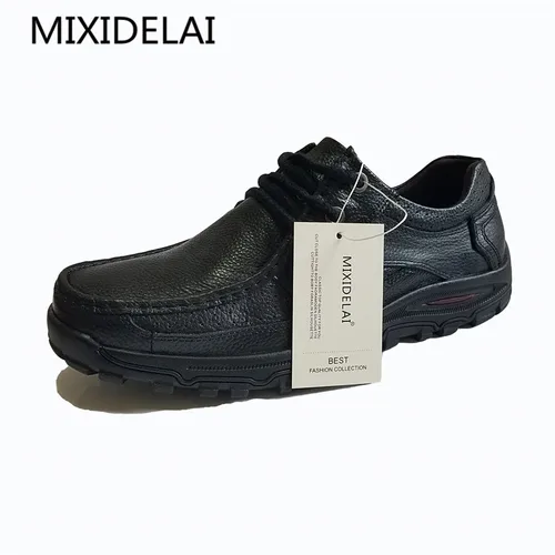 MIXIDELAI 브랜드 남성용 수제 진짜 가죽 신발, 슬립온 컴포트 비즈니스 남성 캐주얼 신발, 빅 사이즈 47 48, 고품질 6