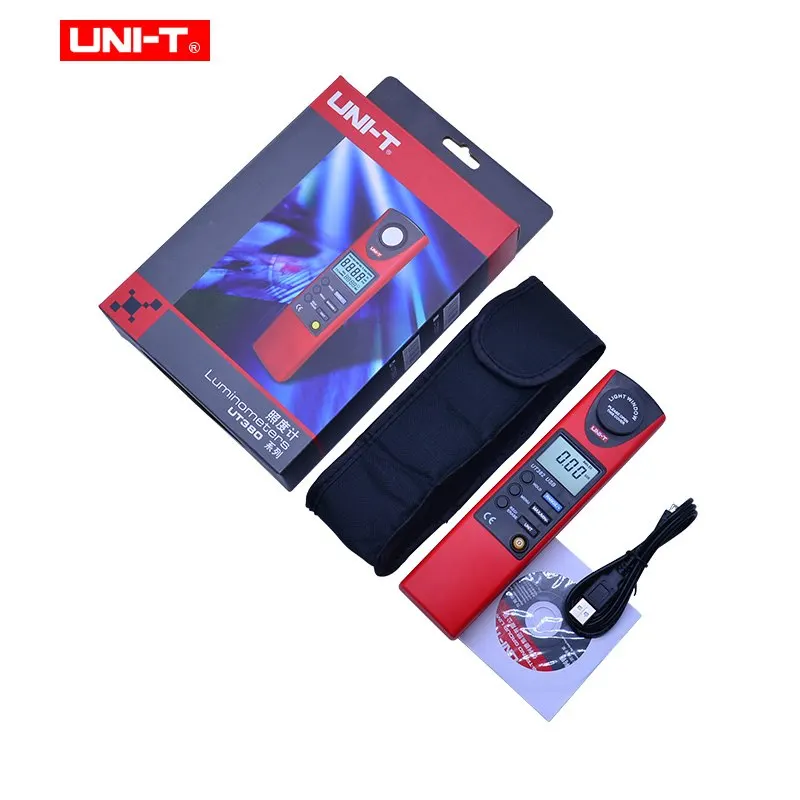 UNI-T UT382 светильник метр Авто Диапазон Цифровой светильник 20-20000 Lux Люксметр удержания данных Цифровой Люксметр USB интерфейс