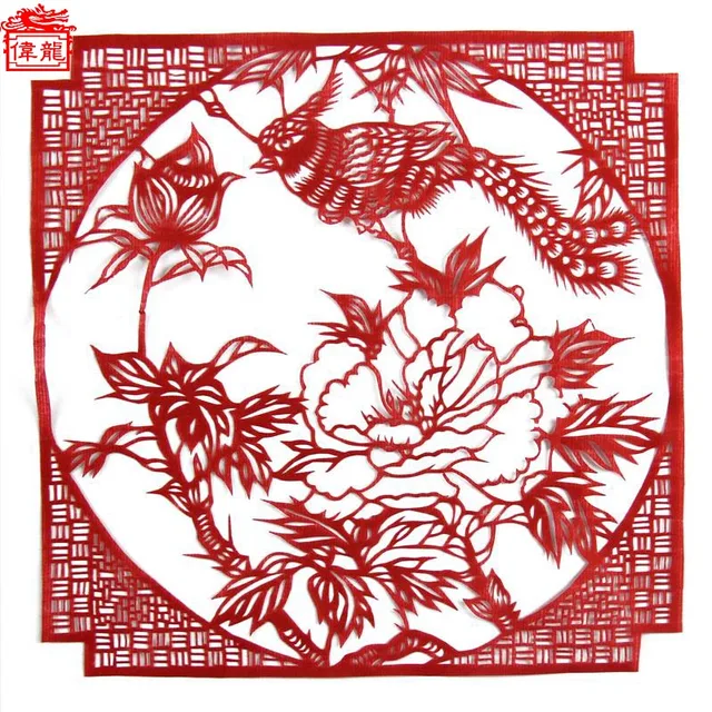 free shipping 20cm chinese handicraft hand paper cut out red paper cut out patterns
