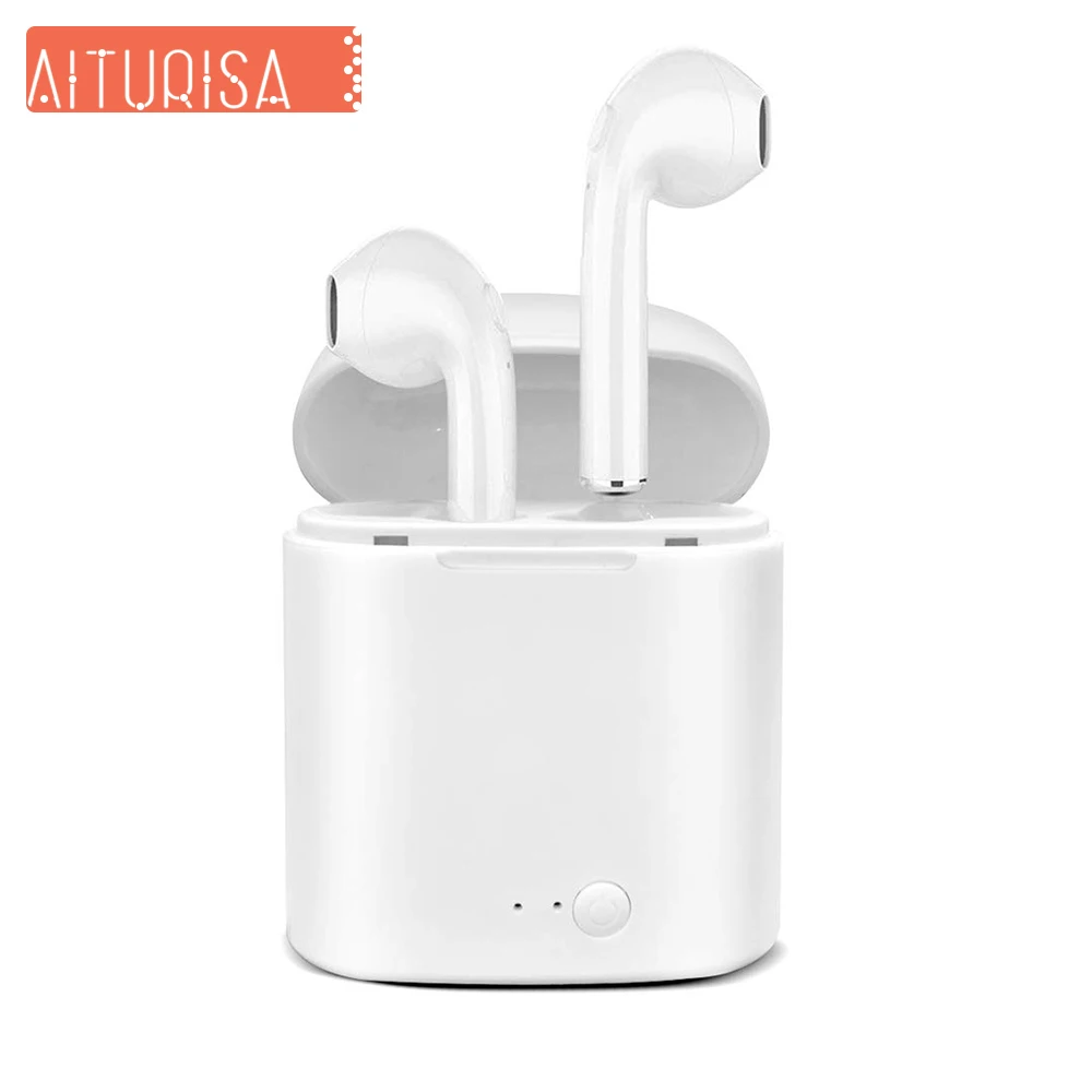 

i7 Tws Bluetooth Earphone Hands Free Stereo Earbud Earphone Wireless Headsets With Mic Double Earpiece For iphone Samsung xiaomi