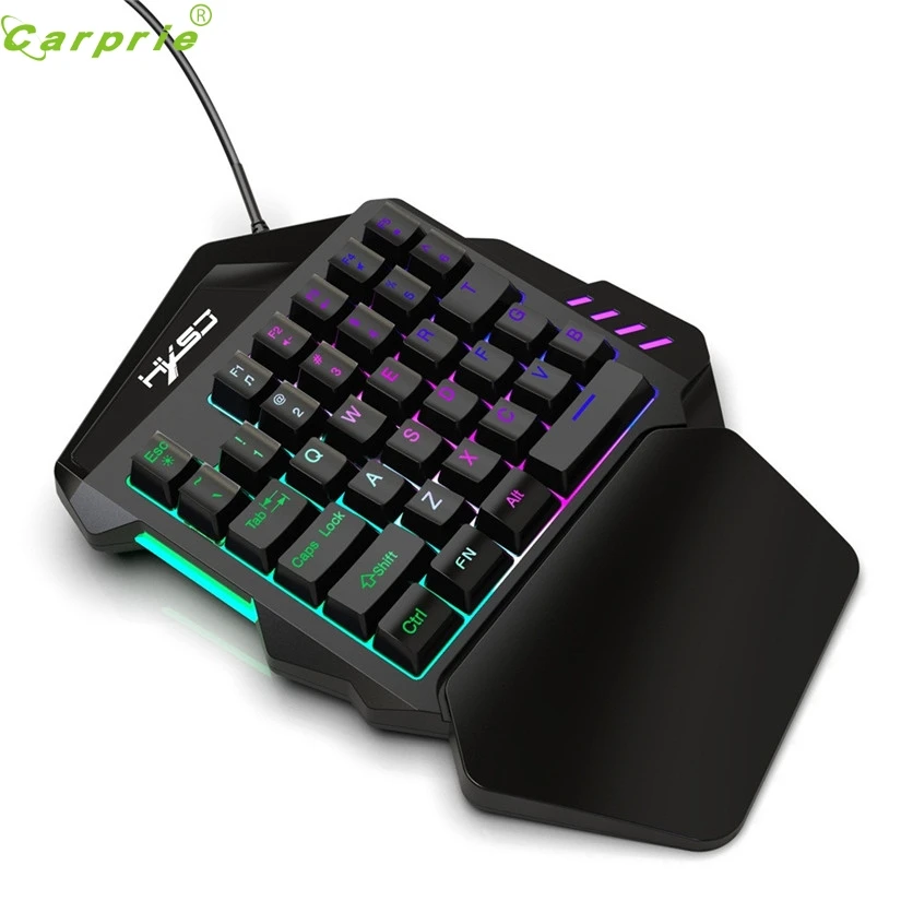 

CARPRIE HXSJ V100 Mini RGB Wired Gaming Keypad Keyboard 35 Keys Professional LED Rainbow Color Backlight Mechanical Keyboard #