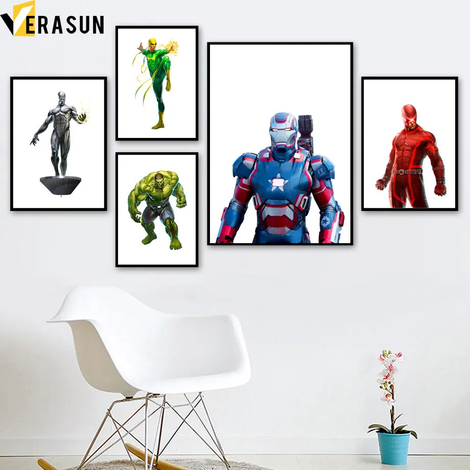 

Super hero Iron Fist Hulk Daredevil Movie Nordic Posters And Prints Wall Art Canvas Painting Wall Pictures Baby Kids Room Decor