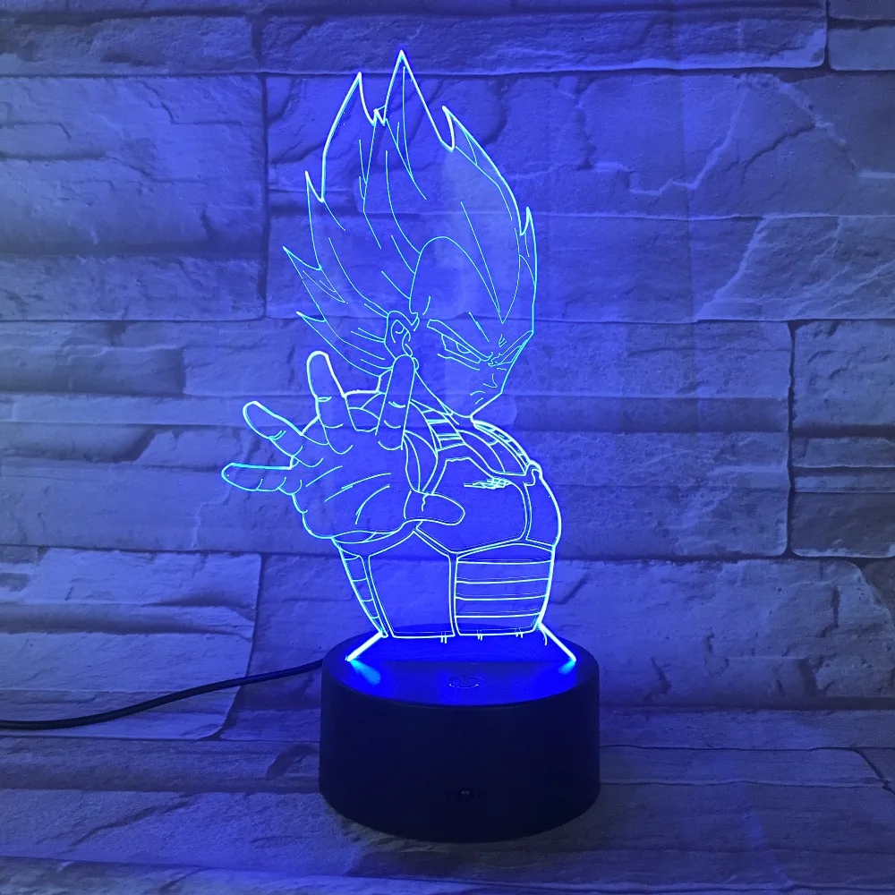 Dragon Ball 7 цветов Изменение 3D Цвет яркий ночник стереоскопическая визуальная