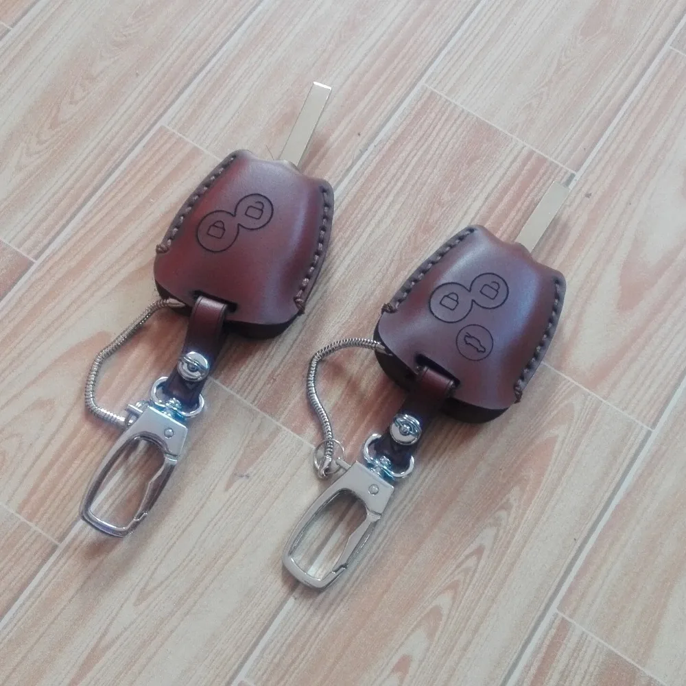 Genuine Leather Car Key Cover Case 2&3 Buttons for Renault Clio Scenic Megane Duster Sandero Captur Twingo Modus Car Remote Key