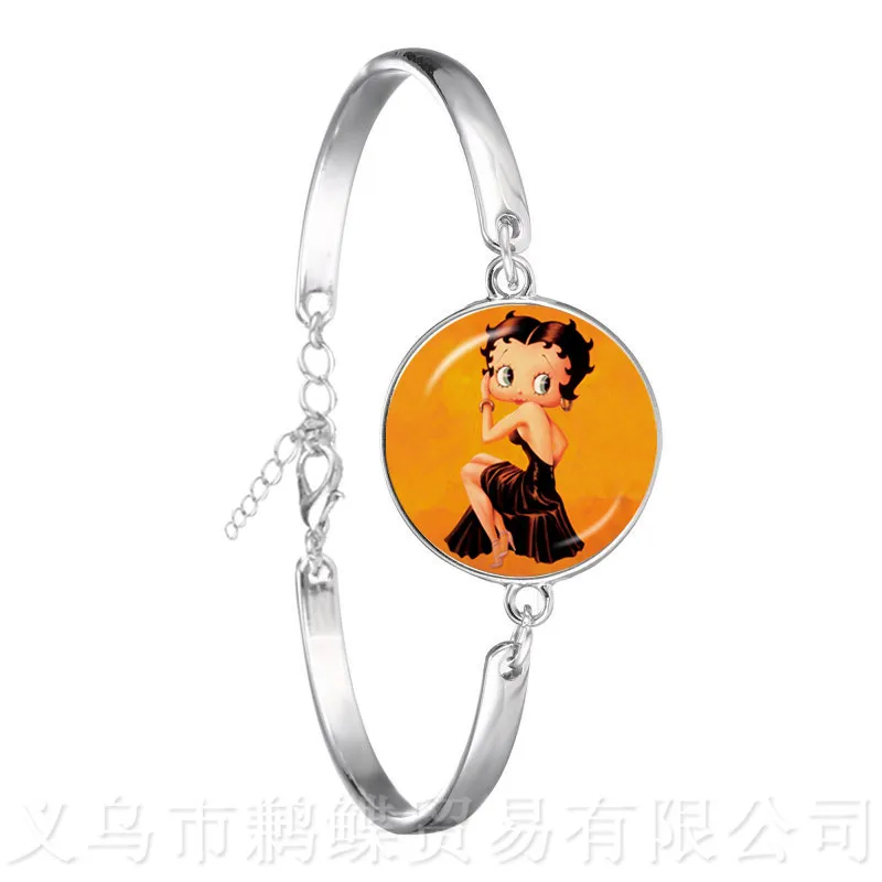 Romantic Background Sexy Betty Boop Series Pattern Glass Dome Bracelet Diy Charms Silver Plated Bangle For Women Wonderful Gift Chain Link Bracelets Aliexpress