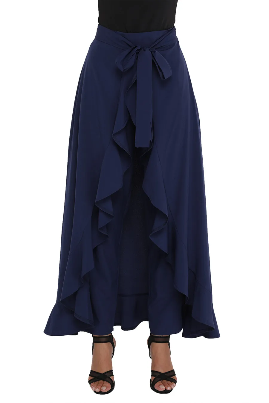 Navy-Chiffon-Tie-Waist-Ruffle-Palazzo-Pants-LC77034-5-4