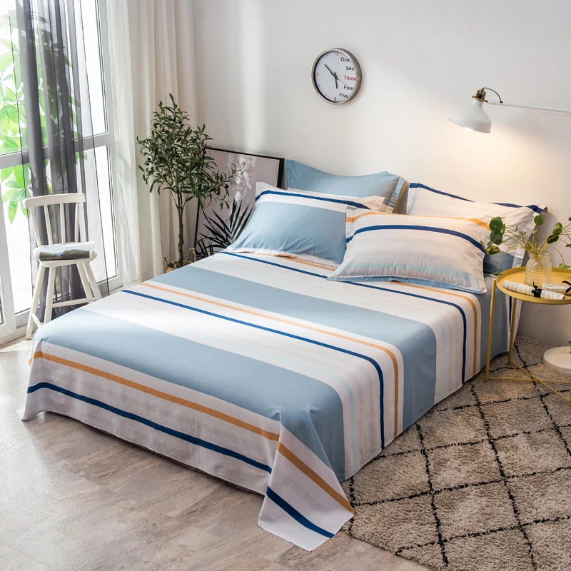 Nordic-Style-100%-Cotton-Bed-Sheets-Set-1PC-Flat-Sheet-2Pcs-Pillowcases-Twin-Queen-King-Size-Mattress-Protector-Cover-for-Adults-3