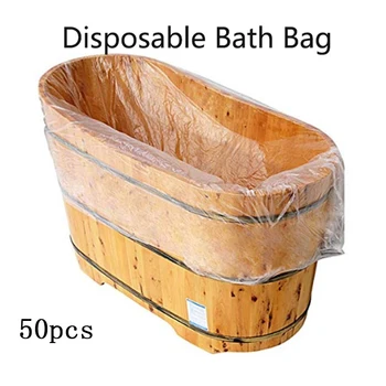 

50pcs SPA Disposable Bath Bag Portable Bathtub Travel Bathtub Film Adult Bath Tub Bag Baby Swimming Plastic Bag Spa Bath Bucket