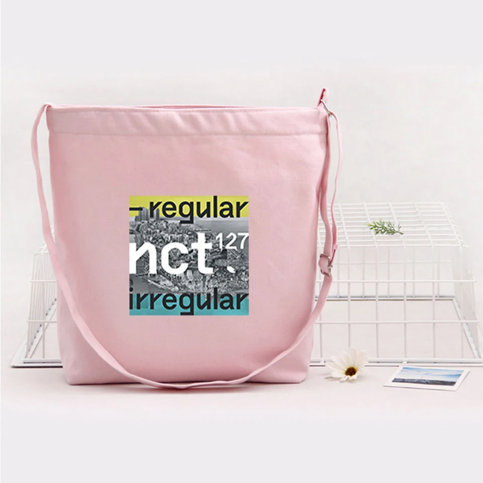 Модные холщовые сумки NCT 127 для мужчин и женщин большие на плечо в Корейском стиле