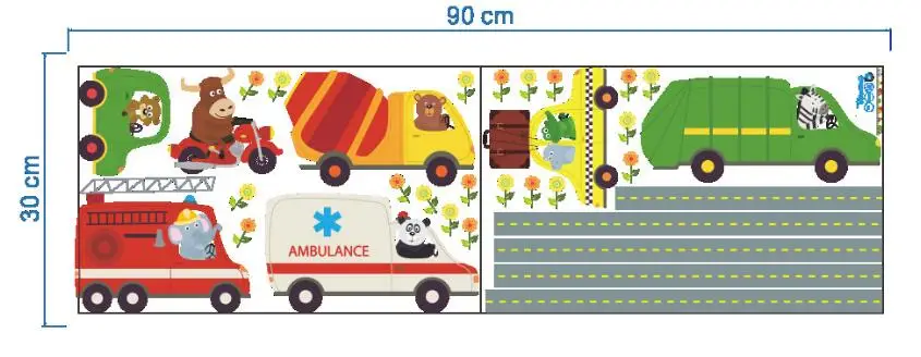 Мультяшные наклейки на стену для детской комнаты, настенные наклейки для детской спальни, детского сада, домашний декор - Цвет: HM0120