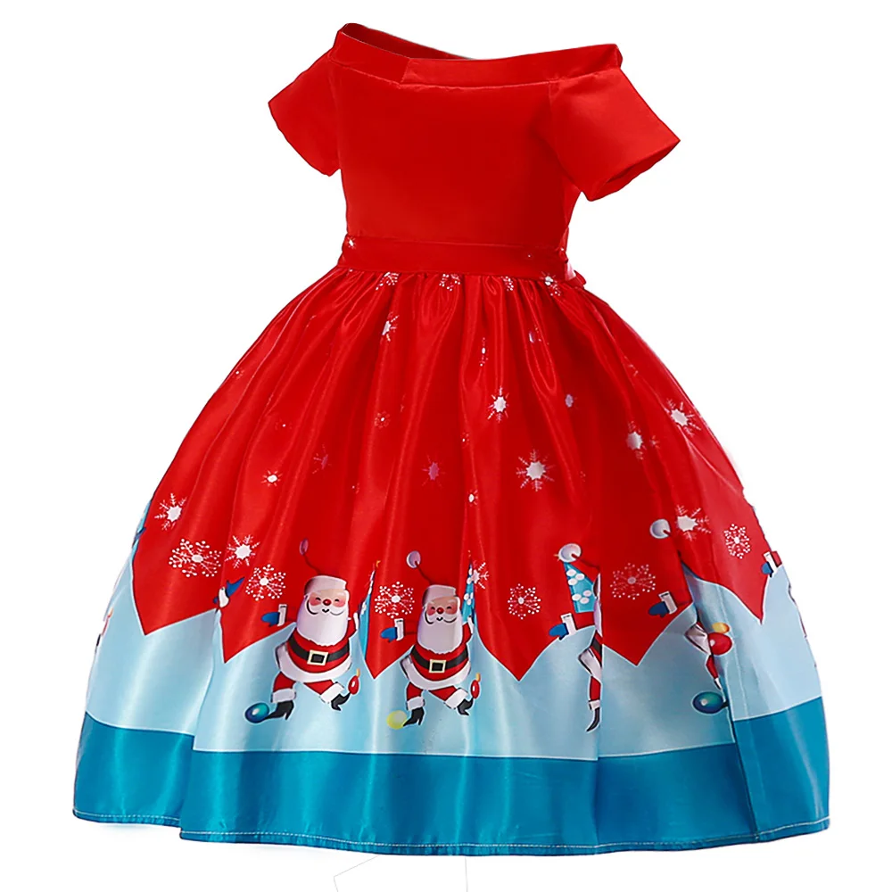 BAOHULU/рождественское Красное Кружевное Платье-пачка для девочек, детская Новогодняя Праздничная вечерние одежда, праздничный костюм
