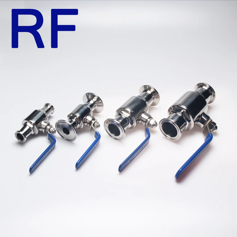 RF " SS304 санитарная нержавеющая сталь прямой способ PTFE уплотнение Tri Зажим наконечник тип Шаровой Клапан