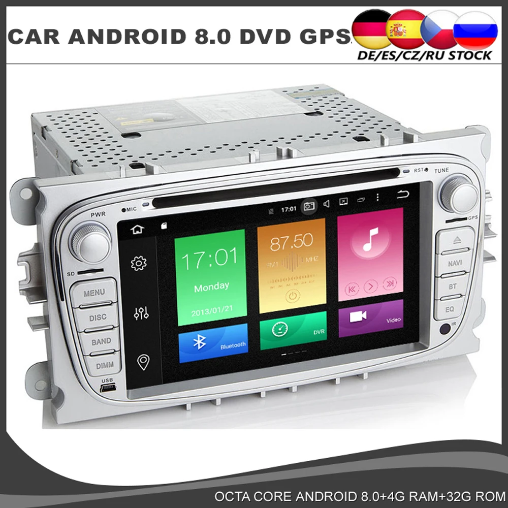 Восьмиядерный Android 10 0 автомобильный DVD GPS плеер для Ford Mondeo S MAX C max Focus WIFI 4 Гб + 32 DVR USB