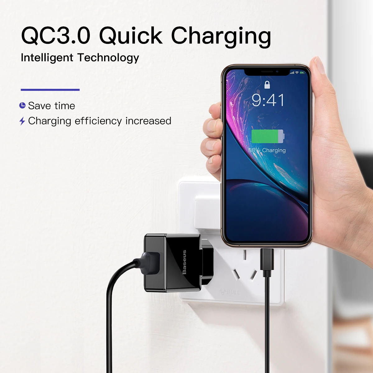 Baseus سريعة تهمة 3.0 2.0 USB شاحن آيفون Xiaomi سامسونج هواوي QC3.0 QC تشارنج سريع توربو الحائط الهاتف المحمول شاحن