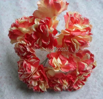 

Cheap handmade ornament artificial paper glitter roses bouquet,diy craft scrapbooking accessories&decoration for hair garland