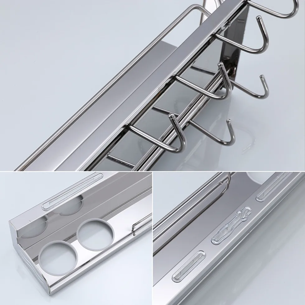  Kitchen Pantry Racks 304 Stainless Steel Wall Shelf Cookware Storage Knife Kitchen Utensil Tool Sun - 32953293300
