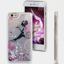 2017 New Hot Girl Cat Cartoon Crystal Clear Dynamic Liquid Glitter Quicksand Star Case phone Back Cover For iphone 5s/6 6s/6Plus