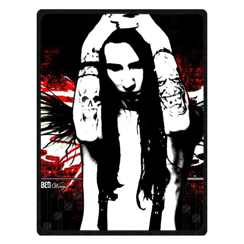 

Adult Autumn Winter Summer Spring Warm Blanket Super Soft Coral Fleece Bed Sofa Marilyn Manson Pattern Blanket