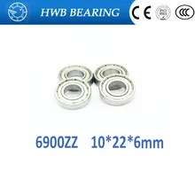 Free shipping 10PCS 6900ZZ 10 22 6 mm 61900 zz bearings thin wall deep groove ball