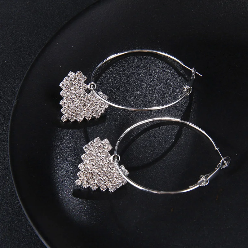 RscvonM обручальное кольцо с австрийским кристаллом серьги mujer серебристый циркониевый обруч с кристаллами серьги Модные ювелирные изделия для женщин brincos