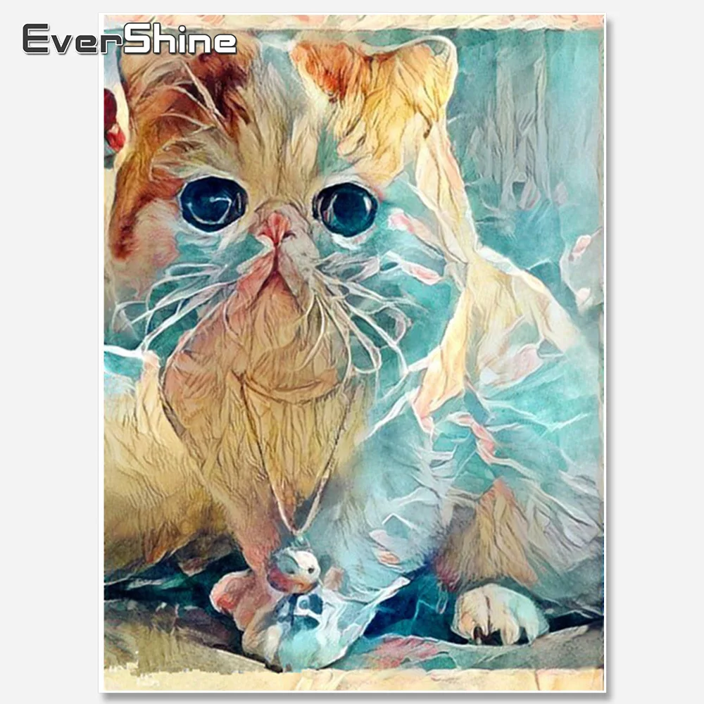 EverShine Кот Алмазная картина животное стразы домашнее украшение мозаика полный