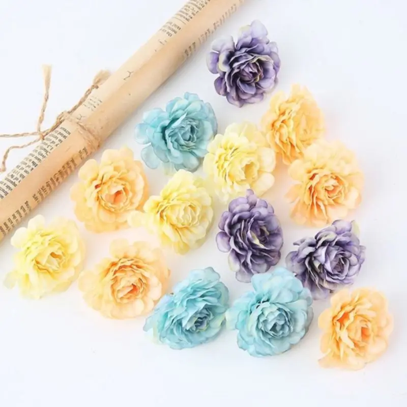 10Pcs/Set 5cm Multi Layered Lifelike Artificial Flower Hydrangea Heads DIY Craft Wreath Bouquets Scrapbooking Wedding Home Decor