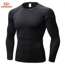 QIANDA Band Men Running T-shirt Cycling Base Layer Sports Underwear Long Sleeve Tight Breathable Quick-drying Gym Fitness Shirts