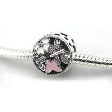 Подходит Pandora талисманы браслеты Весна ажурные бусины 925 пробы серебряные ювелирные изделия