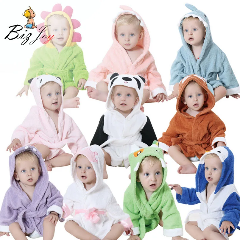 Baby Robe bath towel Cape animal Cute summer children infant bathrobe with cap cotton towel clothes Kids robe cartoon Play Mats