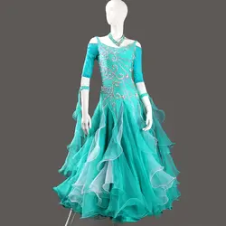 Настроить новое платье для бальных танцев стандартный бальный зал Вальс платья бальных танцев конкурс платья на заказ MD1122