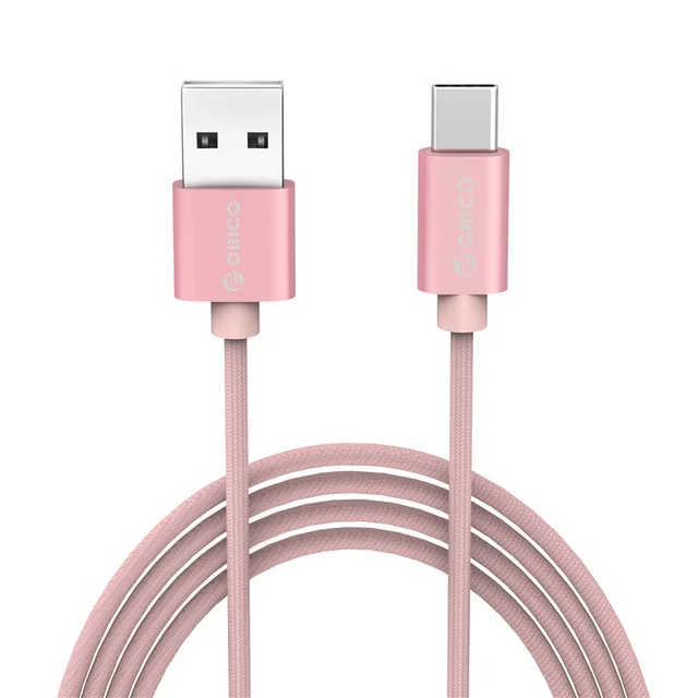 ORICO type-C USB кабель 2A USB C кабель передачи данных для быстрой зарядки type-C USB Кабель зарядного устройства для Nexus 5X, 6 P, OnePlus 2, Xiaomi USB-C - Цвет: Розовый