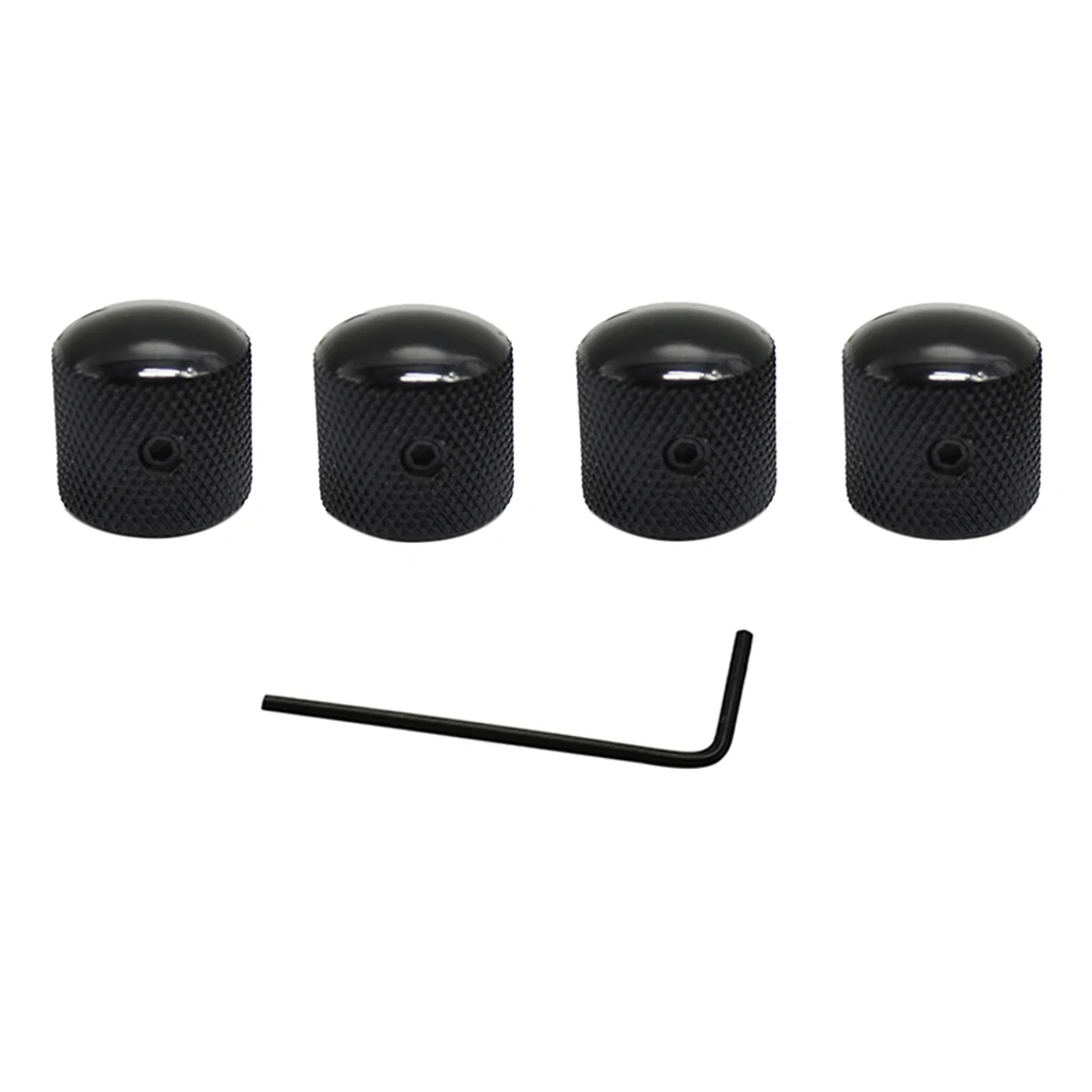 4Pcs/Set Metal Dome Tone Tunning Knob Volume Control Buttons Guitar Knobs for Electric Guitar Bass Guitar Parts Accessories