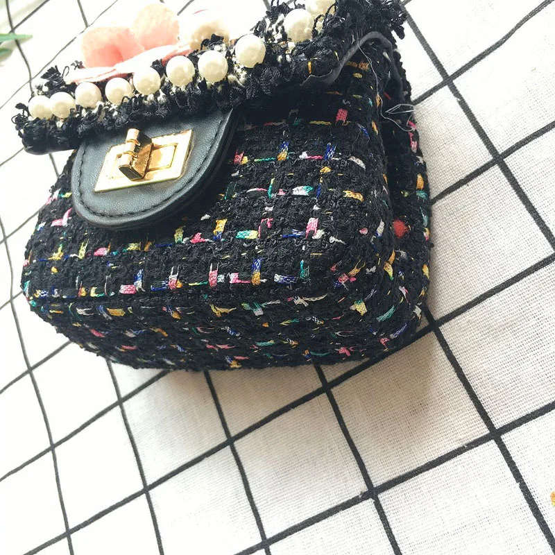 Модная жемчужная сумка-мессенджер с цветочным узором для девочек, мини-дизайнерская Детская сумка принцессы с клапаном на плечо, милая маленькая Детская сумка