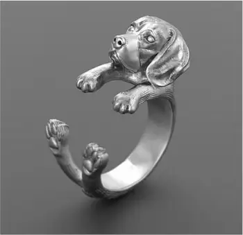 

Drop shipping-3D Retro Beagle Ring
