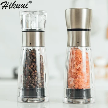 

Two style Pepper Sea Salt Grinder Manual Kitchen Spice Mill 5 Gear position Adjustable Peper Mill Porcelain Grinding Mills