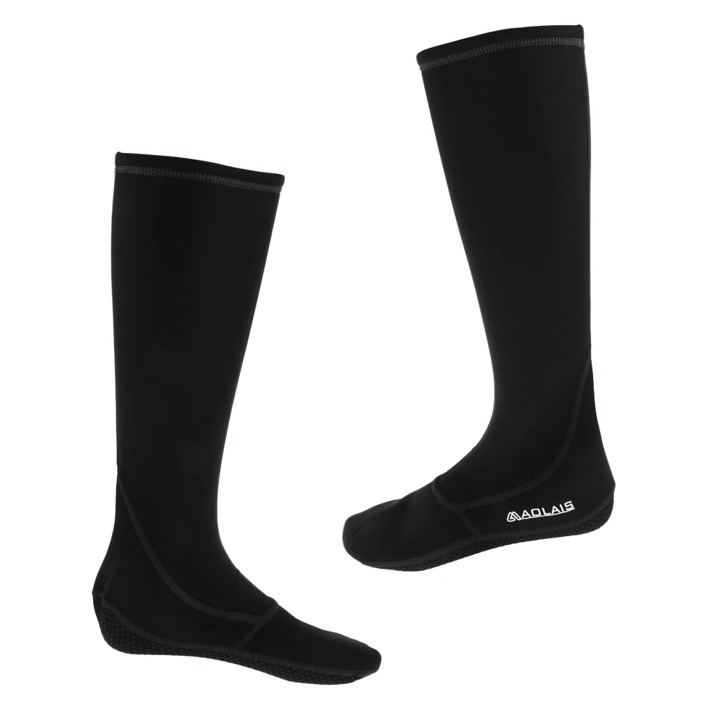 2 Pairs 3mm Neoprene Diving Socks Snorkeling Boots Shoes Black L+M Swimming Unisex Fins Socks Stockings Shoes