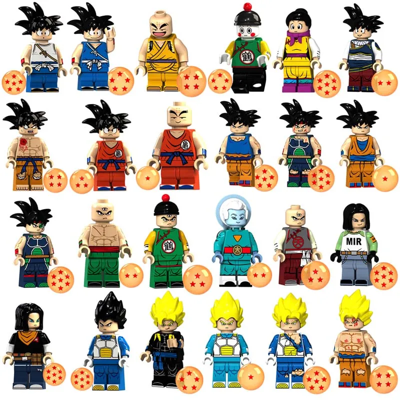 12 Dragon Ball Z фигурка воскресения F Virus Wish Ssjdios Freeza Vegeta Son Goku конструктор игрушка|block