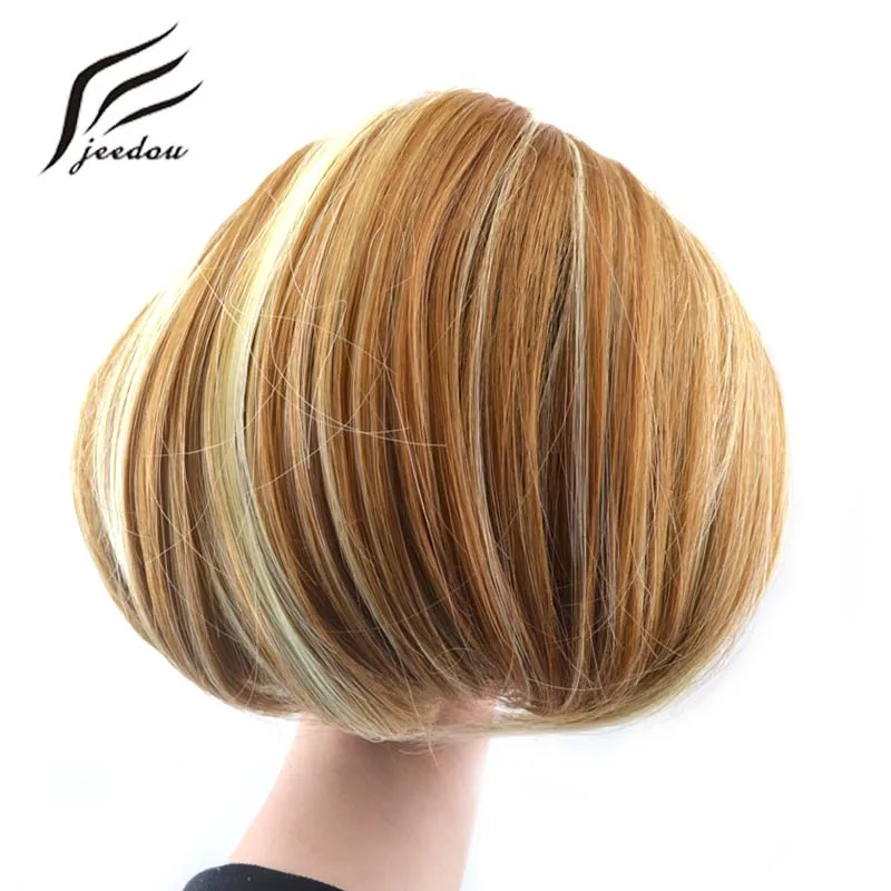 Jeedou Women S Donut Chignon Synthetic Straight Drawstring Clip On