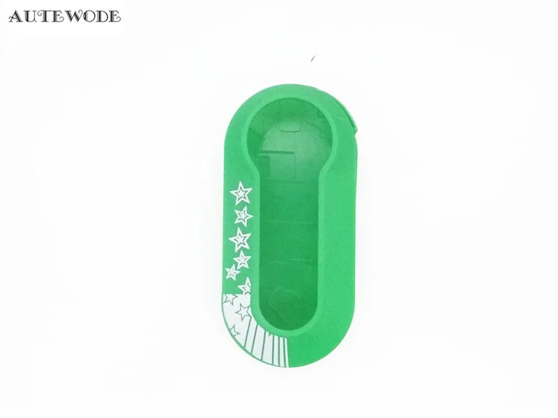 AUTEWODE Green color Remote Key Case Cover fits For Fiat 500 key shell Fob Auto accessories 1PC Plastic material with star | Автомобили и