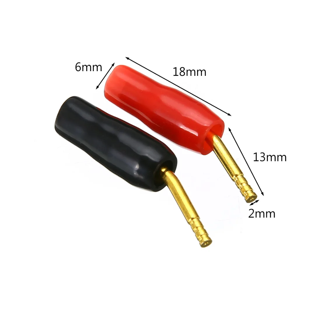 5pairs/lot 2MM Speaker Terminals Wire Pin Plug Banana Plugs Connectors Screw Lock Wire Cable Adapter