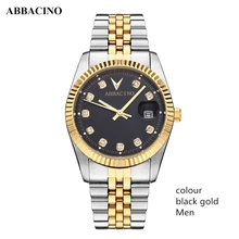 ABBACINO Luxury Three pointer Stainless Steel Waterproof Quartz Lovers Watches Hot Product Business Series Calendar Men