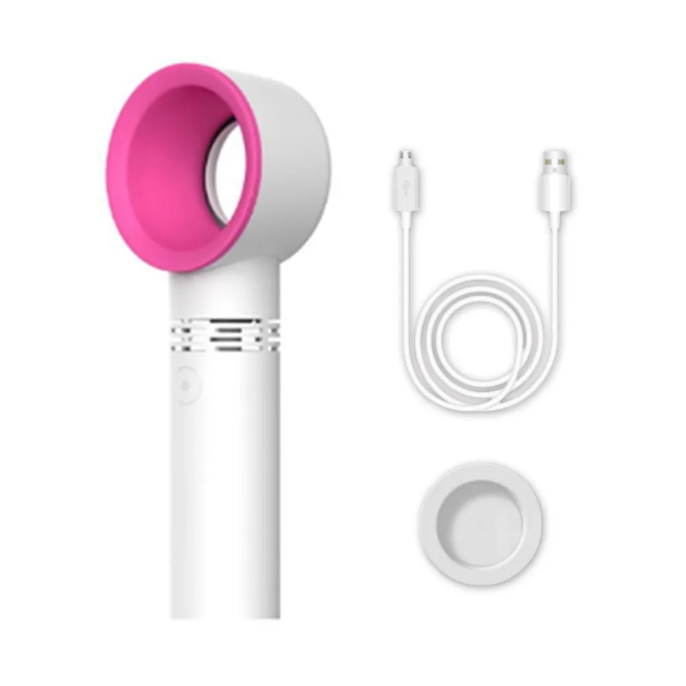 

1 Zero 9 USB Rechargeable Portable Bladeless Fan Handheld Mini Cooler No Leaf Handy Fan With 3 Fan Speed Level LED Indicator