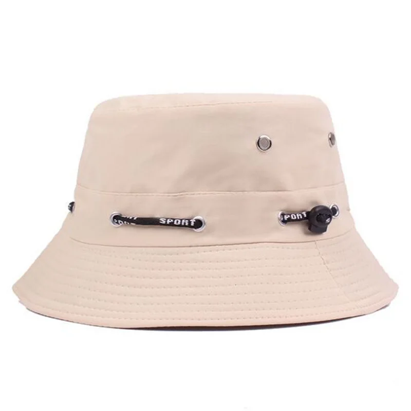 Хлопковая полиэфирная Женская и мужская Весенняя и летняя Панама Кепка Солнцезащитная для рыбалки шляпы доступно 10 цветов - Цвет: beige