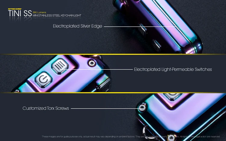 1 шт. Лучшая цена Nitecore TINI SS USB Перезаряжаемый светодиодный светильник из нержавеющей стали CREE XP-G2 S3 светодиодный 380 лм USB перезаряжаемый литий-ионный аккумулятор