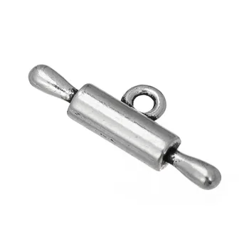 

EUEAVAN 20pcs Metal 3D Rolling Pin Charm Pendant For Jewelry Making Handmade Gift DIY
